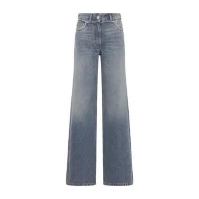 Versace Low-waist Boyfriend Jeans In Blue