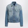 Versace Medium Blue Stonewashed Denim Jacket In Blue
