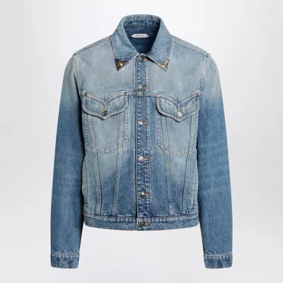 VERSACE VERSACE MEDIUM BLUE STONEWASHED DENIM JACKET