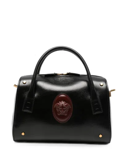 Versace Medium Boston Medusa Tote Bag In Black