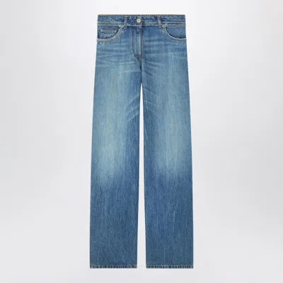 Versace Versatile Medium Wash Boyfriend Jeans For Women In Blue