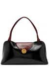 Versace Vivian Medium Two-tone Textured-leather Shoulder Bag In Black