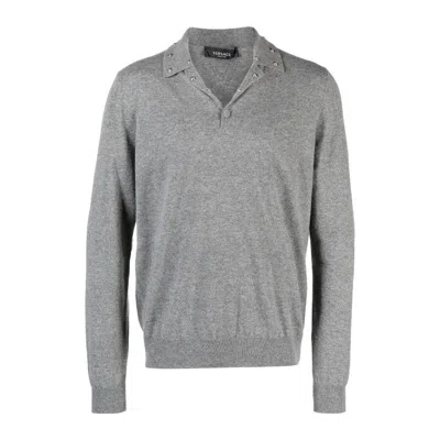 Versace Man Sweater Grey Size 44 Virgin Wool, Cashmere
