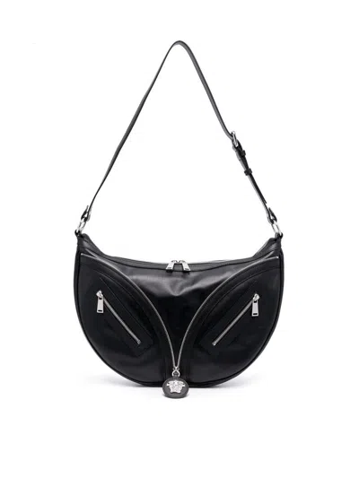 VERSACE VERSACE MEDIUM HOBO CALF LEATHER BAG BAGS