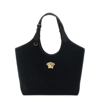 Versace Medium La Medusa Shopping Bag In Black