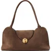 Versace Medium Suede Shoulder Bag In Orange