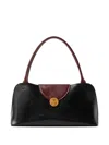 Versace Vivian Medium Two-tone Textured-leather Shoulder Bag In Black