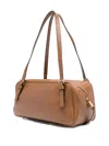 Versace Medium Tag Shoulder Bag In Brown