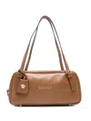 Versace Medium Tag Shoulder Bag In Brown