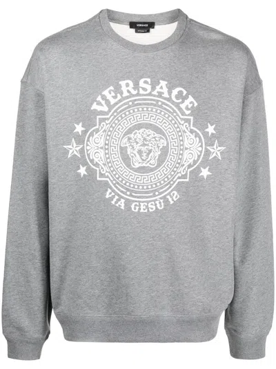 Versace Medium  Sweatshirt For Men In Gray