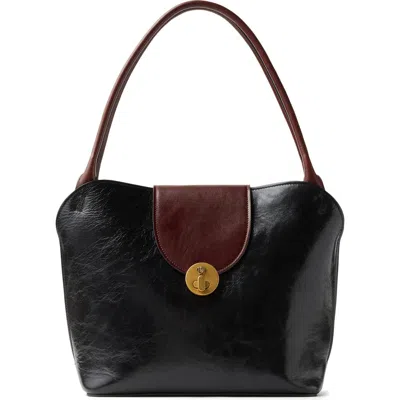 Versace Vivian Leather Shoulder Bag In Black