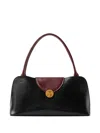 Versace Vivian Medium Two-tone Textured-leather Shoulder Bag In Black