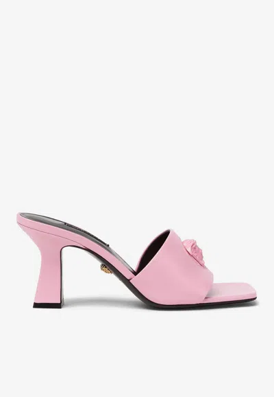 Versace Medusa 75 Mules In Nappa Leather In Pink