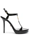 Versace 115 Medusa ‘95 Patent Sandals In Black