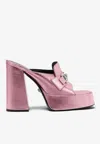 Versace Medusa '95 120 Platform Mules In Metallic Leather