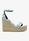 Versace Medusa '95 120 Wedge Sandals In Blue