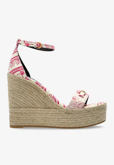 Versace Medusa '95 120 Wedge Sandals In Pink