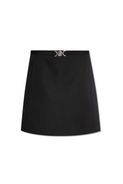 Versace Medusa '95 Grain De Poudre Miniskirt In Black