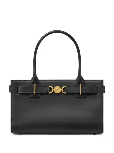 Versace Medusa-plaque Leather Tote Bag In Black