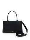 Versace Medusa 95 Black Tote Bag With Logo Detail In Smooth Leather Woman In Black