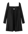 Versace Embellished Pleated Wool And Silk-blend Faille Mini Dress In Black
