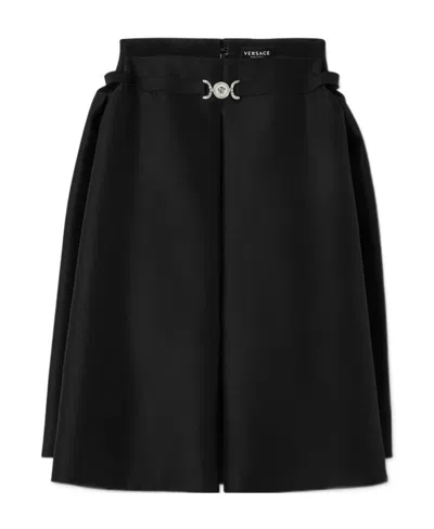 Versace Medusa '95 Box-pleated Minidress In Black