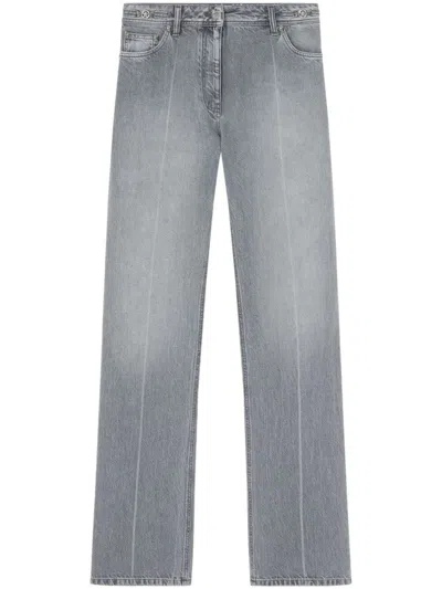 Versace Gray Girlfriend Jeans With Medusa Motif For Women In Grey