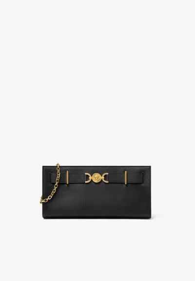 Versace Medusa '95 Calf Leather Clutch In Black