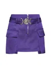 Versace Medusa &apos;95 Purple Cargo Mini Skirt In Purple