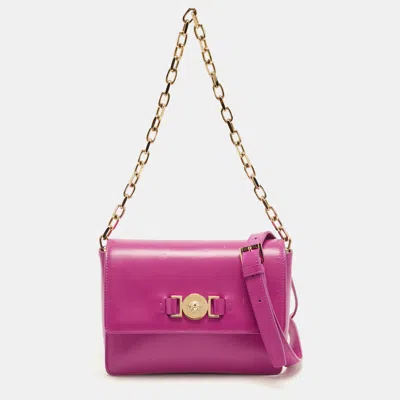 Pre-owned Versace Medusa 95 Chain Pink Leather Shoulder Bag