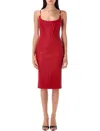 Versace Leather Corset Long Dress In Red
