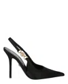 Versace Woman Pumps Black Size 8 Technical Fibers In Black