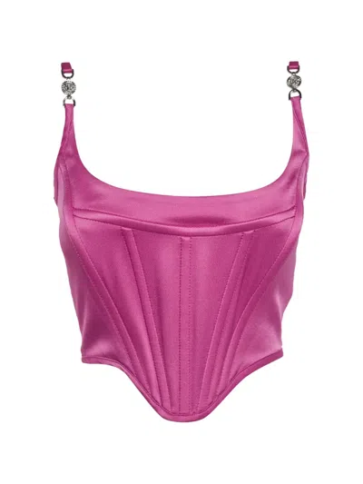 Pre-owned Versace Medusa '95 Corset Top In Pink