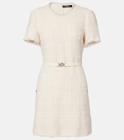 Versace Medusa '95 Cotton-blend Tweed Minidress In Animal Print