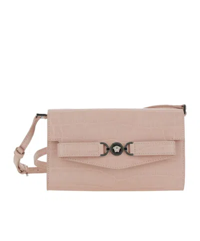 Versace Medusa '95 Croc-effect Tote Bag In Nude