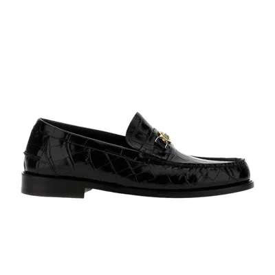 Pre-owned Versace Medusa '95 Croc-effect Loafer 'black' | Men's Size 43