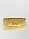Versace 'medusa '95' Crocodile Chain Wallet In Gold