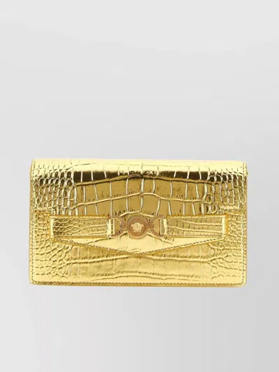 Versace 'medusa '95' Crocodile Chain Wallet