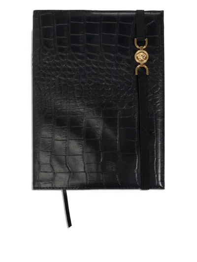Versace Medusa '95 Crocodile-embossed Leather Notebook
