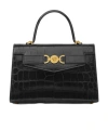 Versace Medusa '95 Crocodile-embossed Tote Bag In Black