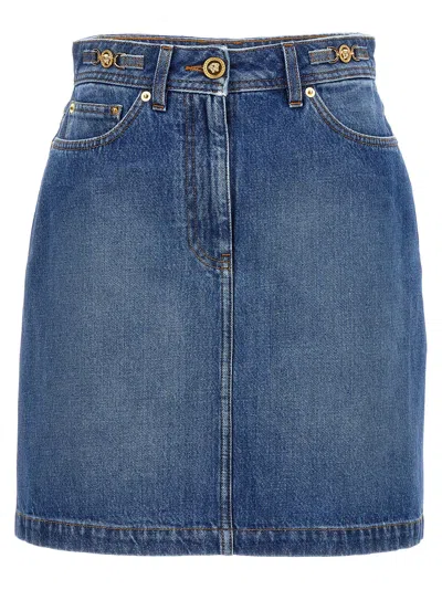 VERSACE VERSACE 'MEDUSA '95' DENIM SKIRT