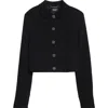 Versace Medusa '95 Double Face Virgin Wool Crepe Crop Jacket In Black