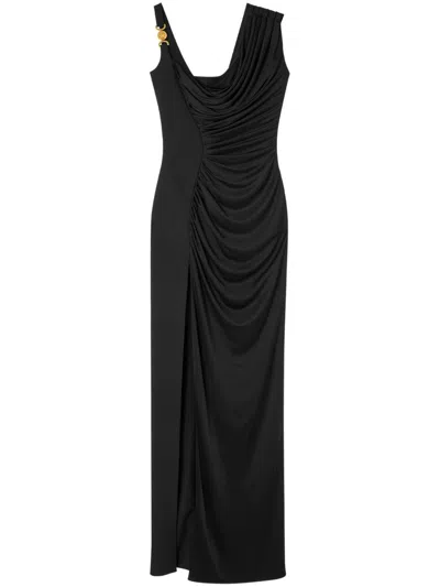 Versace Medusa 95 Draped Gown In Black