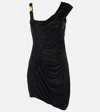 Versace Medusa '95 Draped Mini Dress In Black
