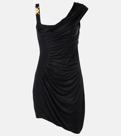 VERSACE MEDUSA '95 DRAPED JERSEY MINIDRESS