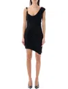 Versace Medusa '95 Draped Mini Dress In Black