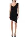 Versace Medusa '95 Draped Mini Dress In Black