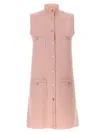 Versace Wool Blend Dress Decorative Buckles In Pink