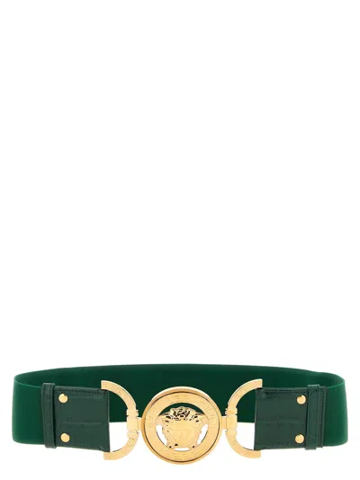 Versace Medusa 95 Elastic Belt In Green