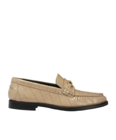 Versace Medusa 95 Embossed Slip-on Loafers In Nude
